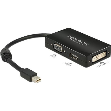 DeLOCK 0.16m DisplayPort/VGA + HDMI + DVI 0.16m Mini DisplayPort VGA (D-Sub)+ HDMI + DVI Schwarz (1/2)