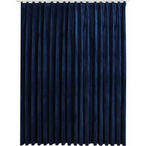 INLIFE Rideau occultant avec crochets Velours Bleu foncé 290x245 cm (1/5)