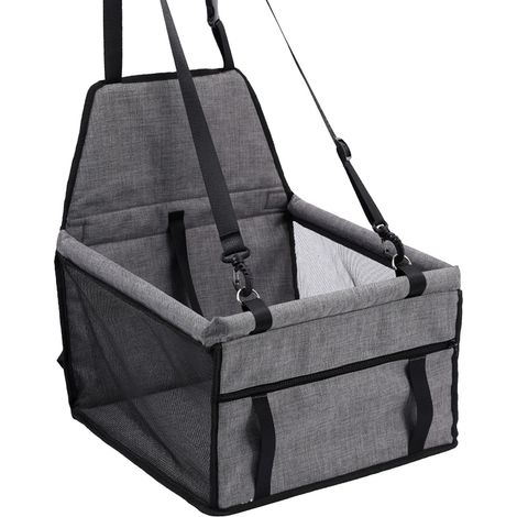 Siège de voiture pour chien, respirant, réglable, Installation facile, panier rehausseur pour animaux de compagnie, pour chiens et voitures, noir (1/5)