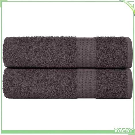 Serviette de douche - 136685 - Lot de 2 70x140 cm - 100% coton - Anthracite (1/5)