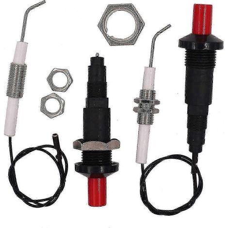 Kit d'allumage piézoélectrique compatible avec les fours à gaz, modèle universel à bouton-poussoir fileté avec électrode de 30 cm (1/5)