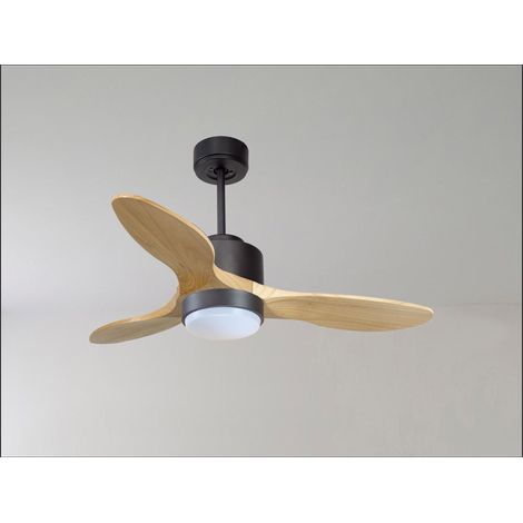 Twist, Ventilateur déstratificateur d'air, pales bois noir166 Cm Moteur chrome, sans lumière (1/5)