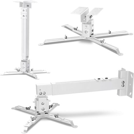 1 Support Projecteur, Acier, Réglable 43-65cm, Inclinaison 25 Degrés, Charge 20kg, Plafond Et Mur (1/5)