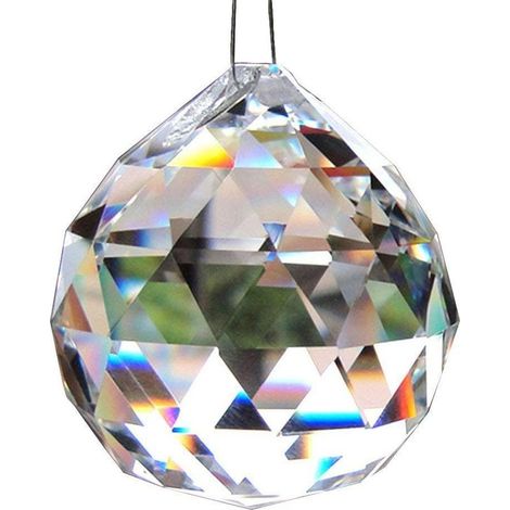 Boule de cristal décorative en verre clair – 60 mm, pendentif prisme arc-en-ciel pour lustre, mariage ou décoration de table (1/4)