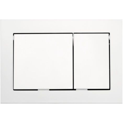 Plaque de commande WC – Finition blanc brillant – Matériau ASA/ABS – Dimensions 214x145x18mm – Compatible réservoirs TECE