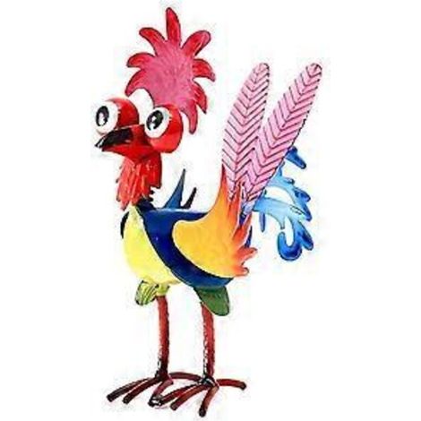 Coq en fer forgé d'extérieur (1 pièce), décoration de jardin en forme de L. (1/5)