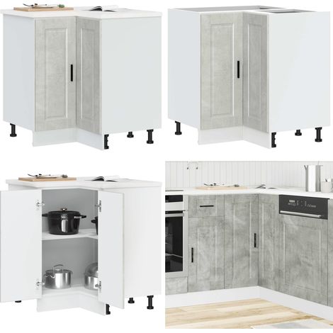 vidaXL Küchen-Eckunterschrank Porto Betongrau Holzwerkstoff (1/5)