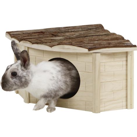 Kerbl - Casa angolare per roditori natura, 25 x 25 x 17 cm