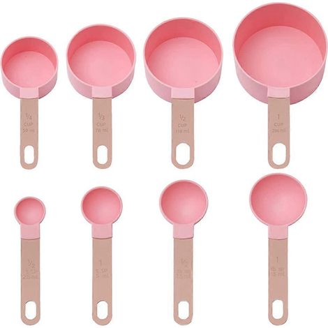 1 ensemble de tasses à mesurer de cuisine, cuillères à mesurer, balance, tasses à mesurer-14X9CM-Pink (1/3)