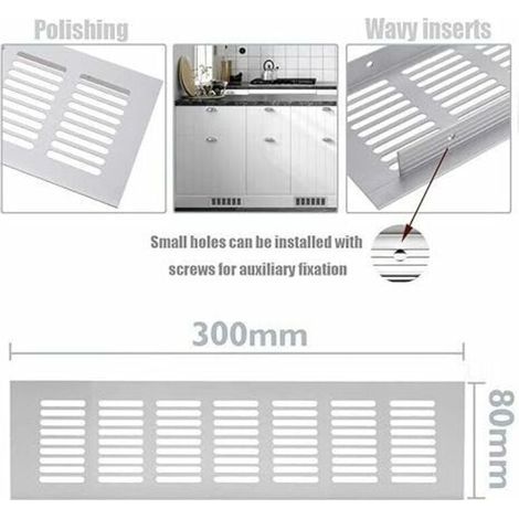 Grille aération, Grille D'aeration Rectangulaire Grille de Ventilation Grille de Ventilation Rectangulaire Grille D'aération Aluminium pour une Ventilation (30 cm) 2 Pièces,Blanc (1/3)