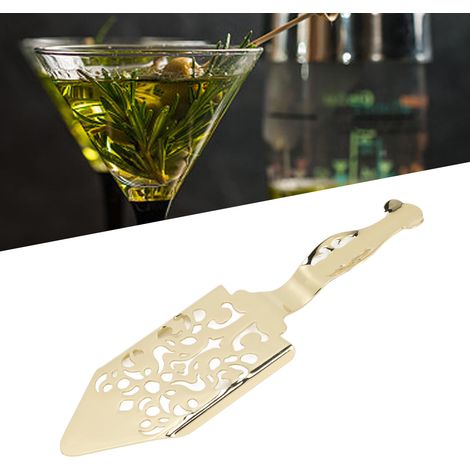 Cuillère à Absinthe Vintage Design Creux en Acier Inoxydable Filtre à Boisson pour Cocktail Bar Cuillère Or (1/5)