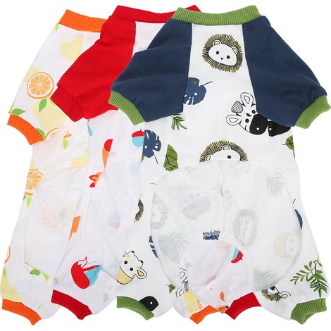 Pyjama Chien - En Coton Doux - Motif Dessin Animé Ou Fruit - Pour Chiens Taille XL - Lot De 3 (1/5)