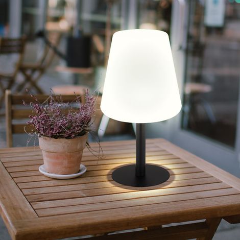 Lampade solari per tavolo da esterno Lampada da tavolo solare da balcone Lampada da tavolo solare a LED con cambio colore RGB, interruttore a gradini, i colori possono essere fissi, DxH 15 x 30 cm