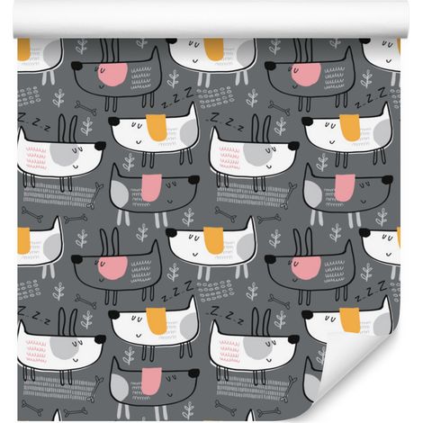 Skandinavische Hundetapete für Wohn- und Schlafzimmer, 50 x 1000 cm (1/5)