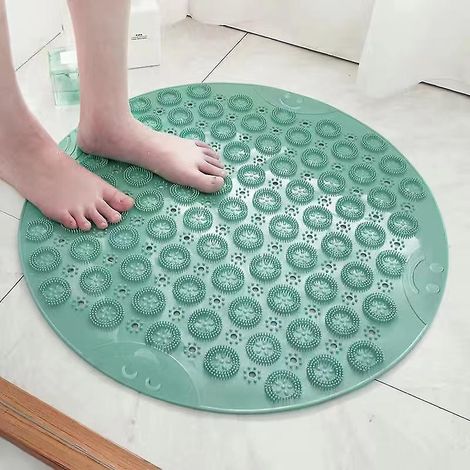 Runde, rutschfeste Massage-Badematte, maschinenwaschbare Duschmatte, Spa-Bodenmatte, Antirutschmatte. (1/4)