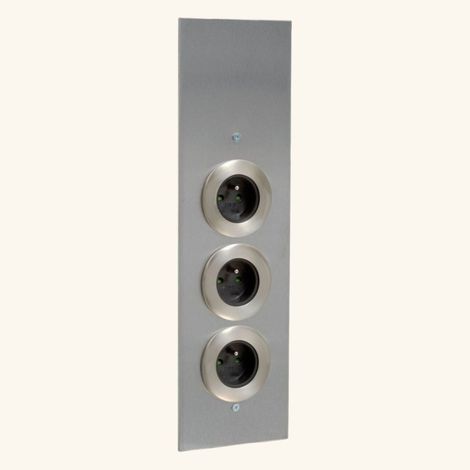 Cuisissimo – Prise d'angle cuisine 3 prises 220V – Inox brossé – Prise réglable en hauteur – Verticale ou horizontale (1/5)