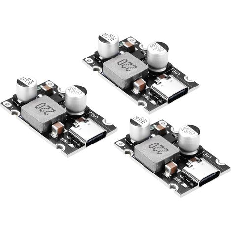 Lot de 3 modules de charge rapide PD65W, 12 V-30 V vers USB-C PD3.1 QC3.0 avec port de type C, convertisseur USB Buck DC-DC, module Step Down pour charge rapide du téléphone (1/5)