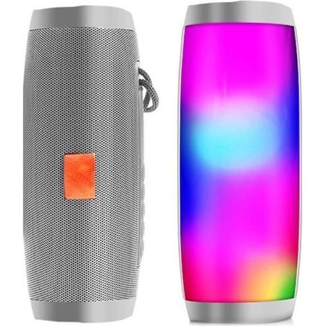 Portable Bluetooth Speaker - Wireless - 10W Subwoofer - Colorful LED - Gray - Hands-free (1/4)
