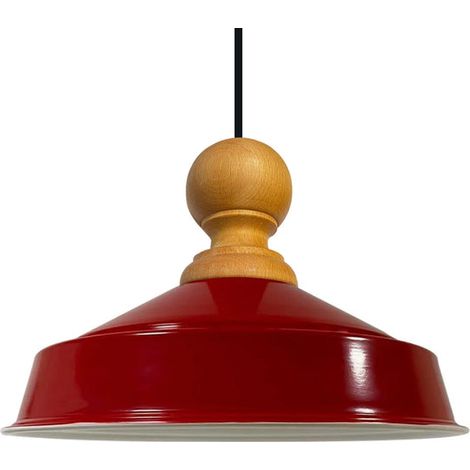 Handbemalte Industrielle Hängeleuchte aus Rot Metall – Vintage-Kronleuchter E27 Ø41 cm für Wohnzimmer, Schlafzimmer Oder Esszimmer (1/5)