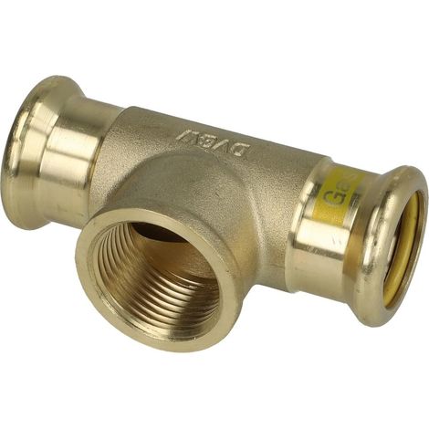 Raccord à sertir en laiton té 22 mm x 3/4'' FF x 22 mm contour M