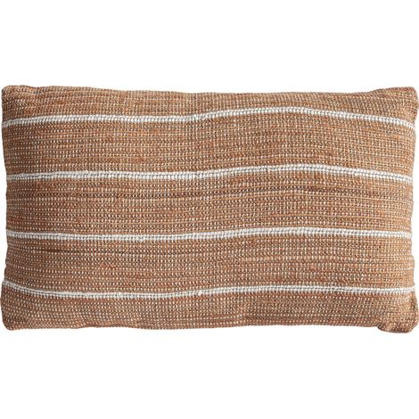 Coussin rectangulaire terracotta en coton - terracotta et crème (1/2)