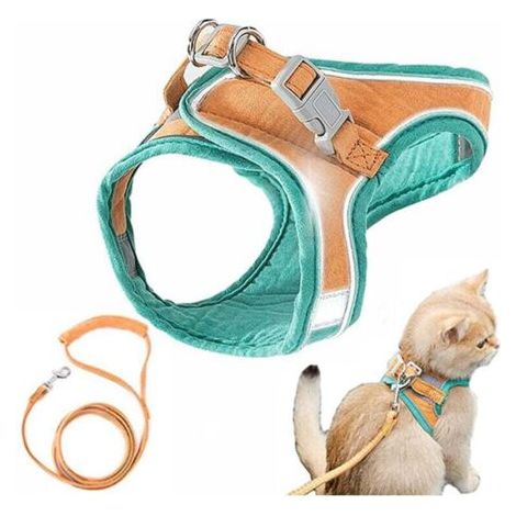 Harnais et laisse pour chat, veste de marche confortable pour chat avec laisse, laisse de style gilet pour chat, anti-fuite, laisse spéciale pour chats qui marchent