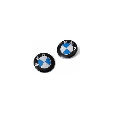 Lot de 2 pour capot et coffre avec logo BMW, remplacement du logo BMW 82 mm + 74 mm, convient à tous les modèles BMW E30 E36 E46 E34 E39 E60 E65 E38 X3 X5 X6 3 4 5 6 7 8 (82 mm + 74 mm).