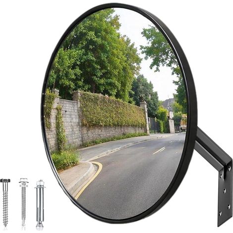 Miroir Convexe Decoration 30 Cm Pour Garage Bureau Cour Entrepôt Hôpital Commerces (convexe À 130 Degrés) (1/5)
