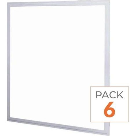 Pack de 6 - Panneau LED 60x60 40W Blanc - Blanc Froid 6000K - 8000K - SILAMP