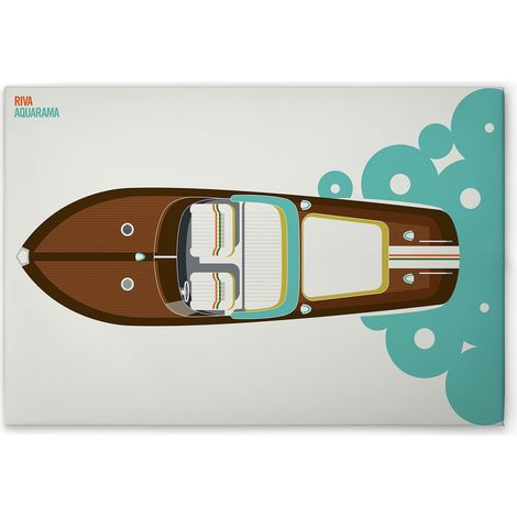 Leinwandbild Retro Boot Pop Art M1-No.51236 - Kunstdruck auf Leinwand in Creme Braun - Wandbild 45 x 30 cm (1/5)