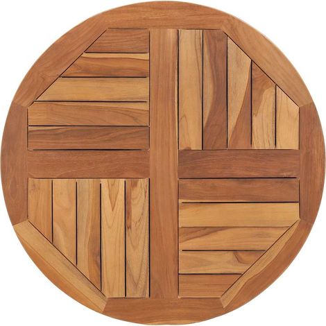 Piano Tavolo in Legno Massello di Teak Rotondo 2,5 cm 70 cm vidaXL (1/5)