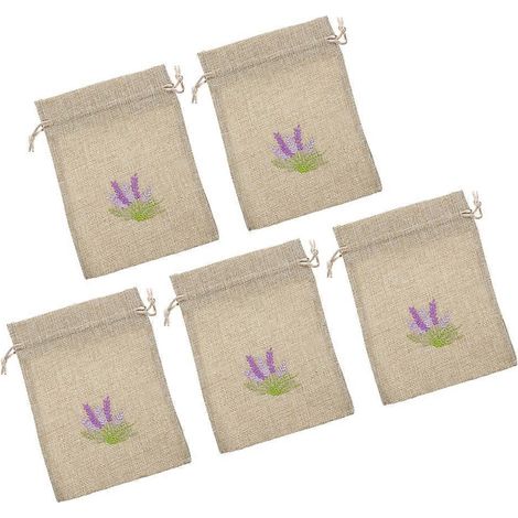 Sachet vide de lavande, sac de rangement en lin, lot de 5, pour la maison (1/5)