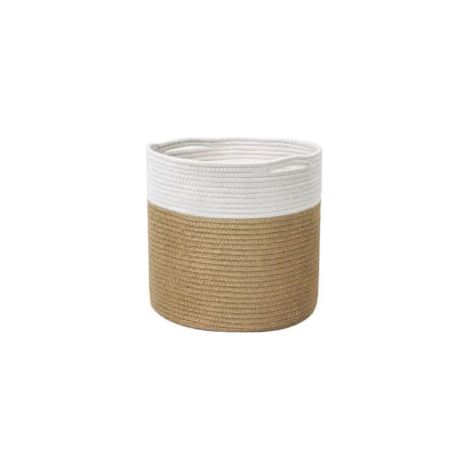 Gewebter Baumwoll-Pflanzkorb – 2er-Set – Durchmesser 20 cm, Höhe 20 cm – Waschbar und faltbar – Modernes Interieur – Crezuo