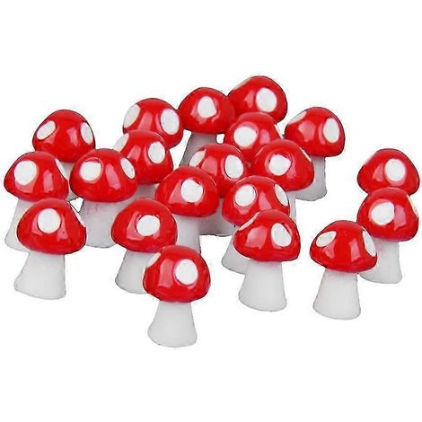 20x Décoration miniature de champignons roses pour maison de poupée, bonsaï et jardin féerique-20Pcs Mushroom