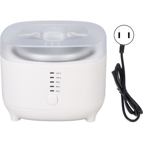 Chauffe-cire paraffine rapide - Machine de spa avec 5 niveaux de température - Pot blanc 500ML - Prise US 110V