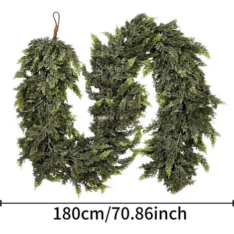 Guirlande En Feuillage Artificiel - 150 cm - 180 Branches En PE Réalistes - Décoration De Noël, Mariage Et Événements Festifs - 1 Pièce (1/4)