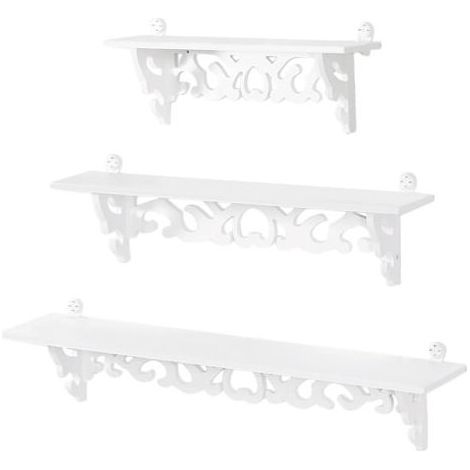 Set di 3 scaffali a parete mobile shabby, scaffale a muro display, supporto di archiviazione (1/5)