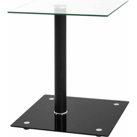 Table d'Appoint en Verre "Nolan" 52cm Noir