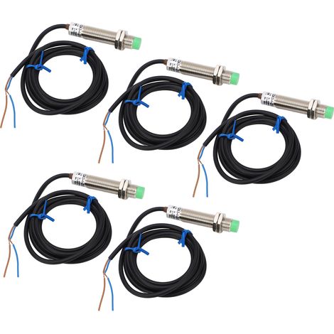 M12x1 2-Draht-NC-Näherungssensor, 4 mm, IP65, 10–36 V DC, 5er-Pack induktive Endschalter, wasserdichter industrieller Präsenzsensor (1/5)