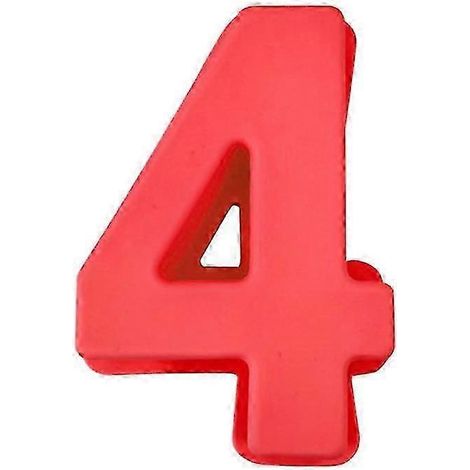 Antihaft-Kuchenform, flexible Silikon-Schnelllöse-Zahlen, Fondantform, Backzubehör - Gut-4-Red (1/5)