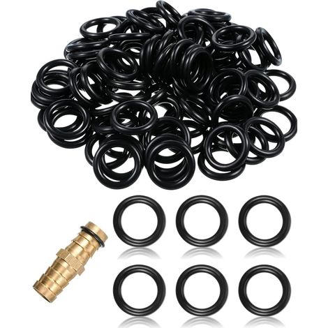 50 Pièces Joints Toriques en Silicone Ø 16 x 11mm pour Raccord Robinet et Tuyau d'Arrosage, Joints d'Étanchéité pour Systèmes d'Arrosage Jardin, Kit de Joints Compatibles avec Raccords Rapides (1/5)