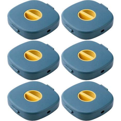 Lot de 6 câbles de charge réenroulables, bleu nordique (1/5)