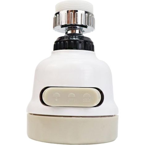 Buse de Robinet à Pression Renforcée à 3 Réglages pour Évier Acier Inoxydable Abs Blanc, Débit Ajustable et Économie D’eau, Usage la Cuisine et Toilette (1/5)