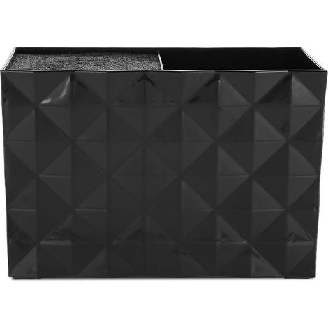 Boîte de rangement pour accessoires de coiffure : ciseaux, peigne, pince à cheveux, organisateur de coiffeuse (noir) (1/5)