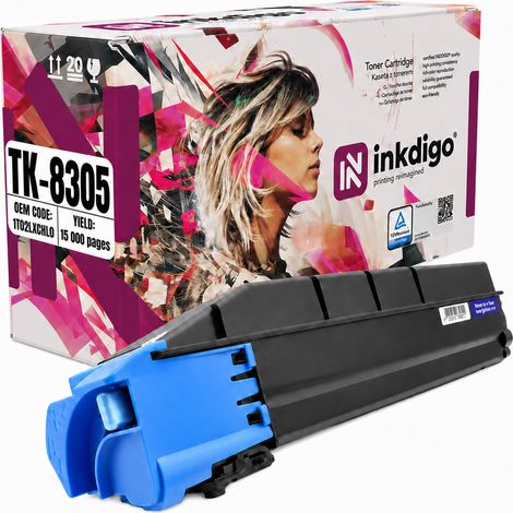 Toner Inkdigo TK8305C compatibile con Kyocera TASKalfa3050ci TASKalfa3550ci certificato TÜV (1/5)