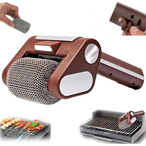 Nettoyeur de gril électrique avec lumière LED – aucun préchauffage requis, compatible lave-vaisselle, idéal pour les barbecues en extérieur. (1/5)