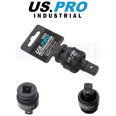 US PRO INDUSTRIAL 1/2" DR Universal Impact Socket Joint Wobble Swivel Adaptor (1/4)