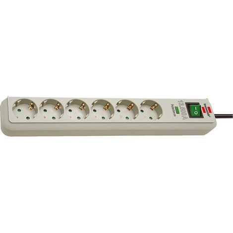 Brennenstuhl 1159750015 Multipresa con protezione da sovratensioni 6 scomparti Grigio Schuko 1 pz.