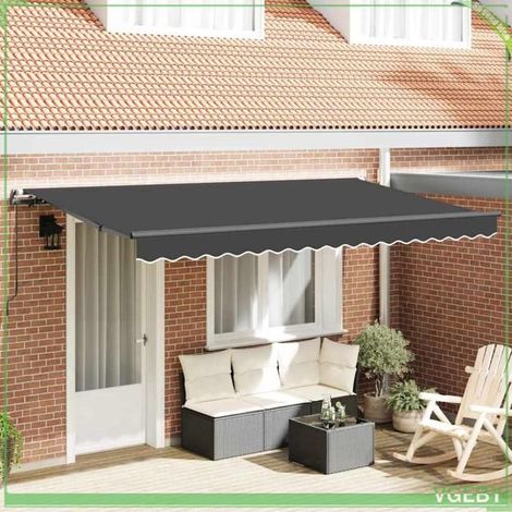 Auvent rétractable - 3329652 - Anthracite - 350 x 200 cm - Aluminium & polyester (1/4)
