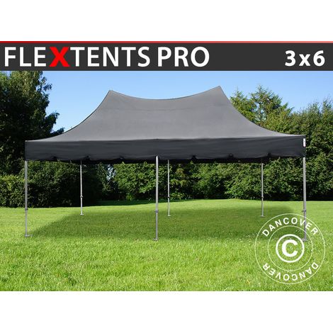 Pop up gazebo FleXtents PRO Peak Pagoda 3x6 m Black